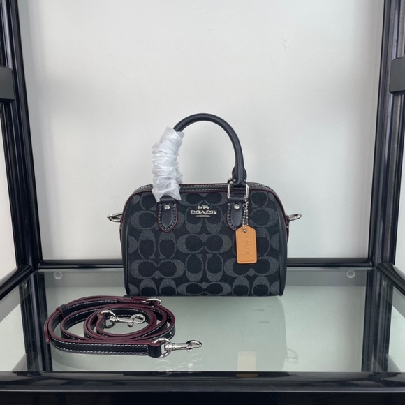 Coach Handbags - Coach Black Signature Mini Satchel